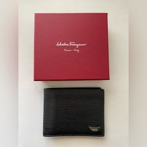 Black Ferragamo 6 Card Wallet